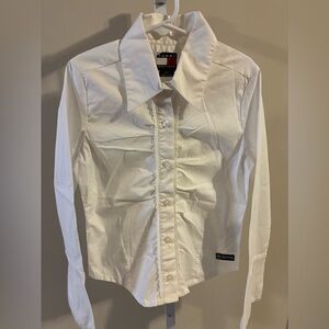 Tommy Hilfiger Girls' White Button-Front Dress Shirt NWOT